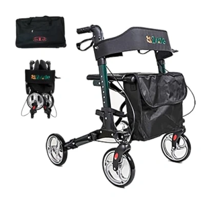 Abbildung von Antar Rollator Aluminium Leichtgewicht zusammenklappbar mit Transporttasche, Reise