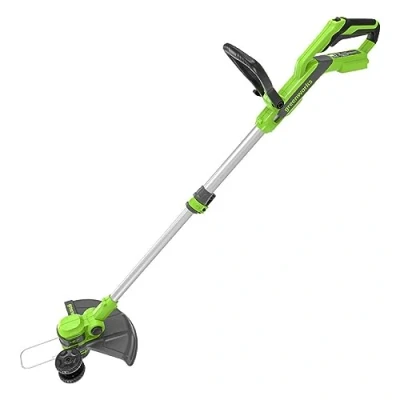 Abbildung von Greenworks 40V Akku Rasentrimmer &amp; Kantenschneider mit Rad für klein mittelgroße Gärten, 33m Schnittbreite, automatischer Vorschub 1,65mm Nylonfaden OHNE Ladegerät, 3 Jahre Garantie G40LT33