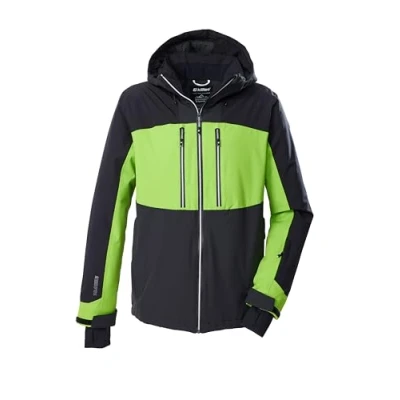 Abbildung von killtec Herren Skijacke/Funktionsjacke mit abzippbarer Kapuze und Schneefang KSW 465 MN SKI JCKT, anthrazit/schwarz/apfel/apfel, XL, 43450 000