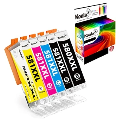 Abbildung von Koala 5er Pack 580XXL Druckerpatronen Kompatibel für PGI CLI 581XXL 580 581 PGI580 CLI581für Pixma TR8550 TS6150 TS6250 TS8250 TS8150 TR7550 TS9550 TS6151 TS9155 TR8500