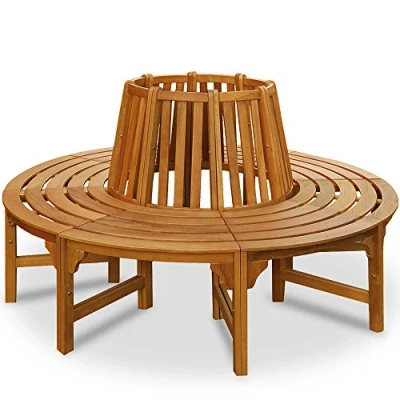 Abbildung von Casaria Bank, Sitzbank Holz FSC® zertifiziert 320kg Belastbar Eukalyptus Ø190x80cm