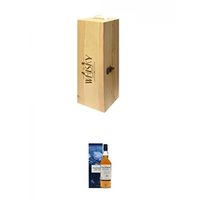 Abbildung von 1a Whisky Holzbox für 1 Flasche mit Hakenverschluss + Talisker 10 Jahre Isle of Skye Single Malt 0,7 Liter