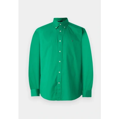 Abbildung von Tommy Hilfiger Herren Flex POPLIN Solid RF Shirt MW0MW37550 L/S Shirt, Grün, XS, Grün (Earth Sage), XS