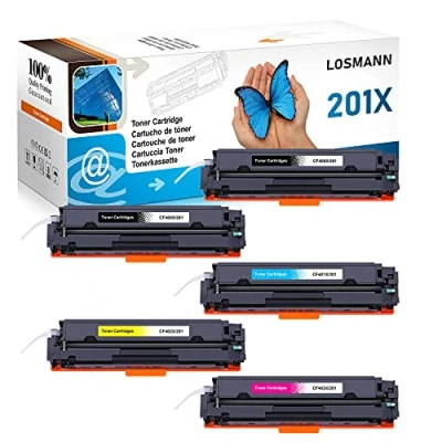 Abbildung von LOSMANN 5X Toner Kompatibel für HP CF400X CF401X CF402X CF403X 201X 201A CF400A Color Laserjet Pro M252dn M252dw M252n M270 Series M274dn M274n MFP M277c6 M277dw M277n