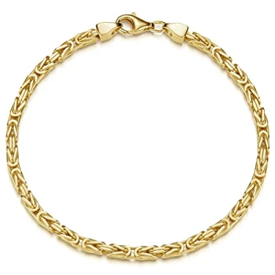 Abbildung von Materia Königsarmband Herren Gold Königskette massiv 3mm SA 152, Sterlingsilber, vergoldet