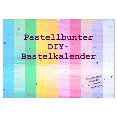 Abbildung von Pastellbunter DIY Bastelkalender (Wandkalender 2025 DIN A2 quer), CALVENDO Monatskalender