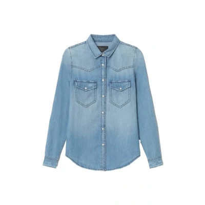 Abbildung von Le Temps Des Cerises Johnnies Hemdbluse, Damen, Größe: Medium, Denim azul