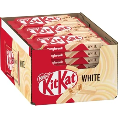 Abbildung von Nestlé KitKat White Schokoriegel, Knusper Riegel mit weißer Schokolade und knuspriger Waffel, 24er Pack (24 x 41,5g)