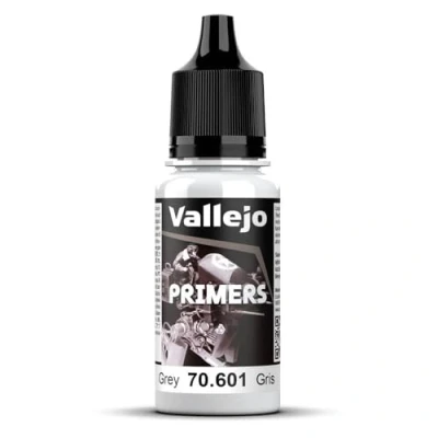 Abbildung von Vallejo 70.601, Basislackgrundierung, Metall, Kunststoff, Fertig gemischt, Grau, Matte Oberfläche, Flasche