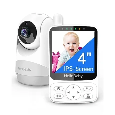 Abbildung von HelloBaby Babyphone mit Kamera,29 Stunden Akkulaufzeit Babyfon,318/120 Baby Monitor Ferngesteuerter Pan Tilt Kamera 2X Zoom,Infrarot Nachtsichtkamera ECO Modus,Bis zu 1000ft,2 Wege Audio