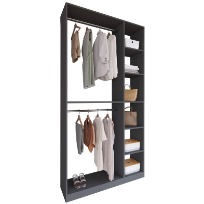 Abbildung von VCM Kleiderschrank &quot;VCM Holz offener Schrank begehbarer Kleiderregal Maße ca B. 110 x H. 211 T. 35 cm Palosa XL&quot;, (1 St.)