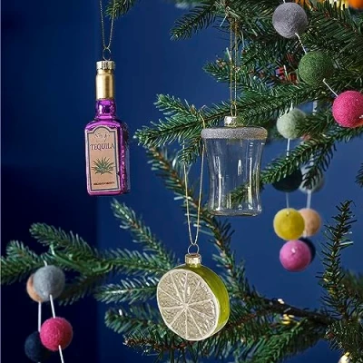 Abbildung von Ginger Ray Christmas Novelty Tequila Salz und Zitronenbaum, dekoratives Zubehör, 3 Stück