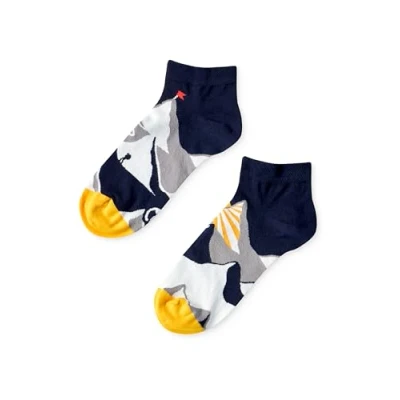 Abbildung von Dedoles Socken Unisex Damen Herren &amp; Kinder Baumwolle viele lustige Designs 1 Paar Geschenk links rechts verschieden, Farbe: Grau, Motiv: Bergsteiger (Knöchelsocken), Gr. 35 38