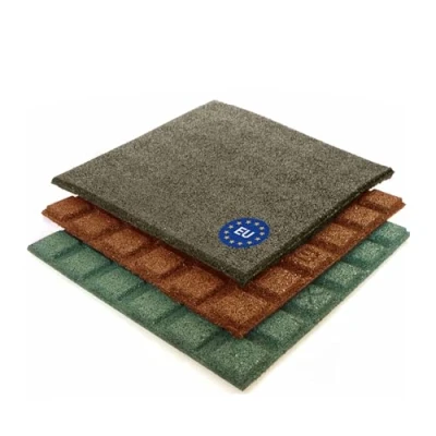 Abbildung von Gartenpirat Fallschutzmatten 50x50 cm Stärke 43 mm Farbe schwarz nach EN 1177:2008