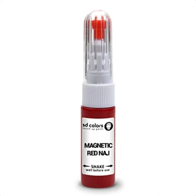 Abbildung von SD COLORS NAJ Reparaturset, magnetisch, kompatibel mit Nissan New Ausbesserungsstift, 20 ML, Kratzer, Chip, Pinsel, Farbcode rot