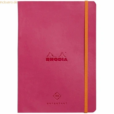 Abbildung von Rhodia 117192C Perpetual Kalender (DIN A5, 14,8 x 21 cm, 64 Blatt, 90 g, elegant und praktisch) himbeer
