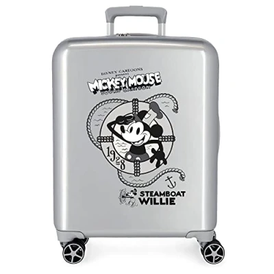 Abbildung von Disney 100 Mickey Steamboad Grauer Kabinenkoffer 40x55x20 cm Starres ABS Integriertes TSA Schloss 38,4 l 2 kg 4 Doppelrollen Handgepäck