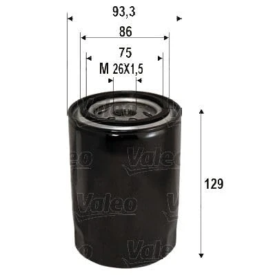 Abbildung von VALEO 586076 Ölfilter M26x1.5 Anschraubfilter SUZUKI: SWIFT 3, Splash, Wagon R+ II Schrägheck, OPEL: Frontera A SUV, Sport SUV Cabrio
