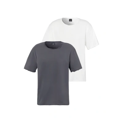 Abbildung von john devin 2PACK Tshirt basic, Herren, Größe: Medium, Grau creme