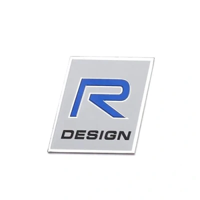 Abbildung von 3D Auto Metall Alu Logo Aufkleber R Design Emblem Abzeichen Badge für Volvo S40 S60 S80 V40 V50 V60 S90 C30 XC40 XC60 XC70 XC90 (R Desing)