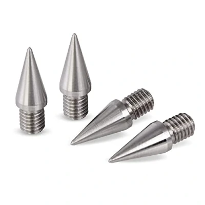 Abbildung von PrecisionGeek Lautsprecherspikes 1/4 20 UNC 10 mm lang, Kegel Durchmesser, Silber, Material Edelstahl, für Lautsprecher, HiFi Ständer, Schränke, Soundbars Set mit 4 Stück