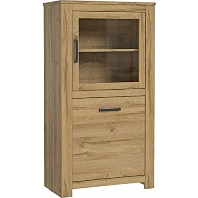 Abbildung von FORTE Havanna Vitrine rechts mit 2 Türen und 1 Glastür, Holzwerkstoff, Alteiche, B x H T: 77 143,7 42,2 cm