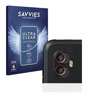 Abbildung von Savvies 6 Stück Schutzfolie für Samsung Galaxy XCover Pro Enterprise Edition (NUR Kameraschutz) Displayschutz Folie Ultra Transparent