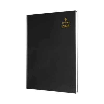 Abbildung von Collins Desk Quarto Wochenansicht (mit Terminen) 2023 Terminkalender Schwarz (A36.9923) kompletter Geschäftsplaner, Agenda und Tagebuch Organizer