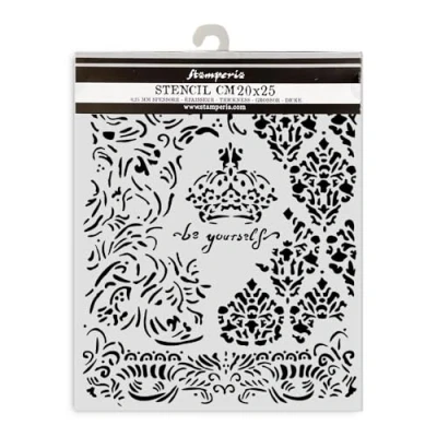 Abbildung von Stamperia Alterego Thick Stencil 20x25cm Crown Be Yourself (KSTD170)