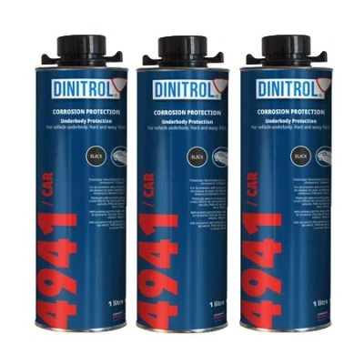 Abbildung von Rejel Dinitrol 4941 Unterbodenwachs 3 x 1 Liter Dosen (mit Schutz Schraubverschluss) Schwarz
