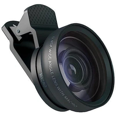 Abbildung von MyGadget Universal Handy Objektiv Set 0,45x Weitwinkel + 12,5X Makro Linse Kamera für Smartphone &amp; Tablet Camera u.a. iPad, iPhone, Samsung