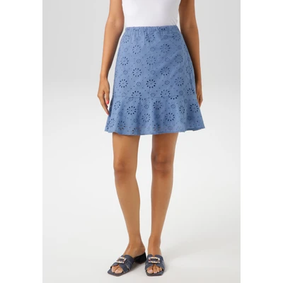 Abbildung von Aniston CASUAL Minirock mit floraler Lochstickerei verziert NEUE KOLLEKTION
