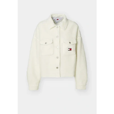 Abbildung von Tommy Jeans Badge Overshirt Winterjacke, Damen, Größe: 6XL, Ancient white