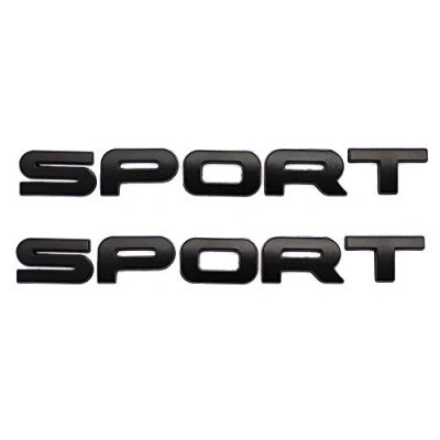 Abbildung von 2 x 3D Metall Sport Emblem, Logo, Kofferraum, Heckklappe, Aufkleber, Autoaufkleber, Schwarz