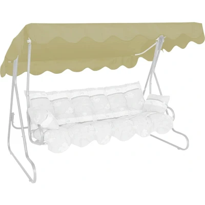 Abbildung von Angerer Freizeitmöbel GmbH Hollywoodschaukel Sonnendach passend für viele 3 Sitzer Hollywoodschaukeln Schaukeldach Made in Germany (PE beige, 210 x 145 cm)