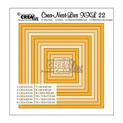 Abbildung von Crealies Crea Nest Lies XXL Stanzschablone no.22 Quadrate