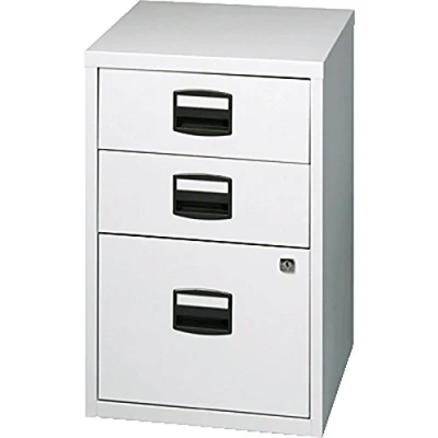 Abbildung von Bisley Home Beistellschrank PFA, 2 Universalschubladen, 1 HR Schublade, Metall, 645 Lichtgrau, 40 x 41.3 67.2 cm