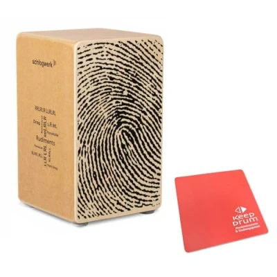 Abbildung von Schlagwerk CP82 Cajon Rudiments Fingerprint Serie + keepdrum Sitzpad Rot