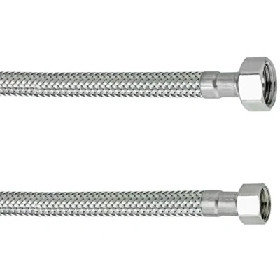 Abbildung von Cornat Flexibler Verbindungsschlauch 400 mm Länge 1/2 Zoll IG, 3/8 IG Hochwertige Edelstahl Umflechtung / Anschlussschlauch für Wasserhahn Armaturenschlauch Flexschlauch Silber