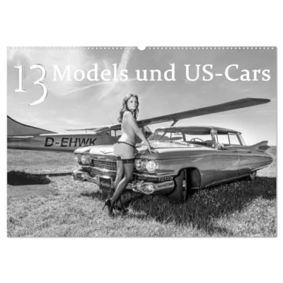 Abbildung von 13 Models &amp; US Cars (Wandkalender 2025 DIN A2 quer), CALVENDO Monatskalender