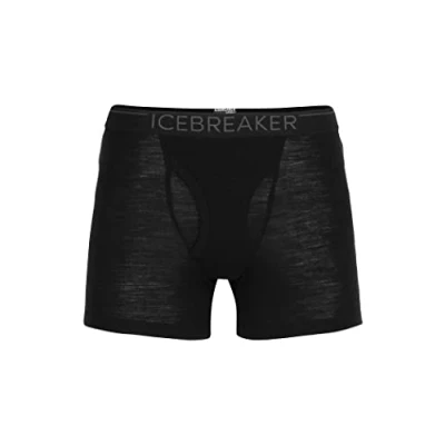 Abbildung von Icebreaker 100% Merinowolle Herren Base Layer Everyday Boxers mit Eingriff 175 Ultralight Fabric Unterhosen Männer Boxershorts Unterwäsche Merino Schwarz/Monsoon, S