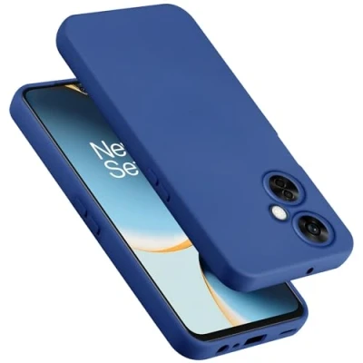 Abbildung von Cadorabo Hülle kompatibel mit OnePlus Nord CE 3 Lite 5G Handyhülle für Case aus flüssigem Silikon stoßfeste dünne TPU Schutzhülle Liquid BLAU