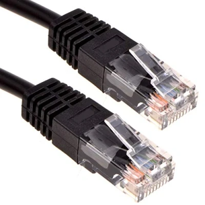 Abbildung von Schwarz Netzwerk Ethernet RJ45 Cat 5E UTP Patchkabel LAN Kupfer Kabel Anschlusskabel 25 m [25 Meter/25m]