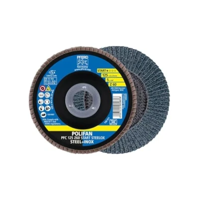 Abbildung von PFERD POLIFAN START STELOX 69300935 Schleifscheibe, Winkelschleifer 125mm 122001/min 22.23mm
