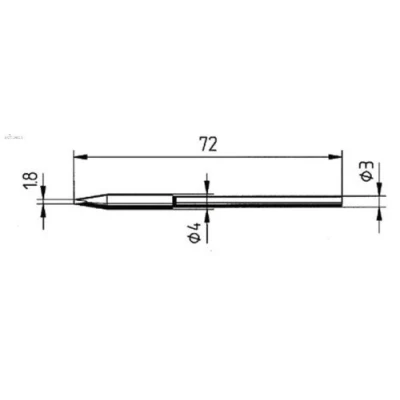 Abbildung von ERSA Dauerlötspitze gerade meißelförmig 1,8 mm 0212EDLF