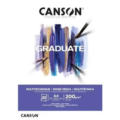 Abbildung von Canson Pad Graduate Mixed Media A4 200 g White Skizzenbuch
