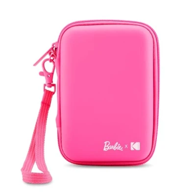 Abbildung von Barbie x Kodak Eva Tasche mit abnehmbarem Gurt und integriertem Netzfach, kompatibel Printomatic oder Step Slim Fotodrucker, Pink (nur Tasche)
