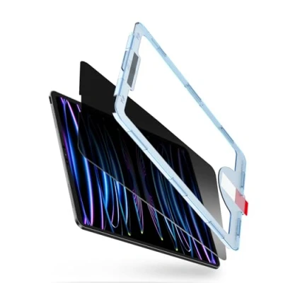 Abbildung von BERSEM 1 Stück Privacy Schutzglas für iPad Pro 12.9 (2022&amp;2021&amp;2020&amp;2018) Anti Spy Schutzfolie, 9H Gehärtetes Glas Sichtschutz, mit Einfacher Anbringungsschale