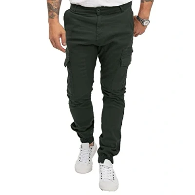 Abbildung von Rock Creek Herren Hose Cargohose Tapered Fit Chino Cargo Jogging Casual Pants Männerhose Freizeithose Hosen Herrenhose RC 2189 Dunkelgrün W38 L32