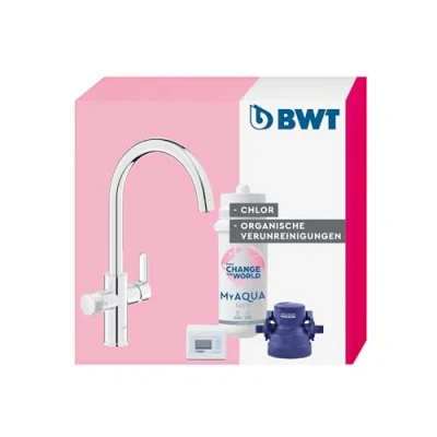 Abbildung von BWT Wasserfilter AQA drink Pure 2.0 Taste Filterarmatur Komplettsystem Filterkartusche für Wasser ohne störende Geschmacksstoffe Filtert Chlor &amp; Verunreinigungen